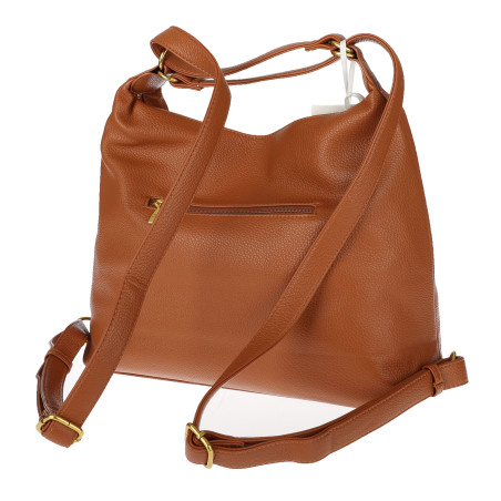 Torebka Damska Shopper Plecak Miejska 2w1 Worek na Ramię EC3165 Brązowa