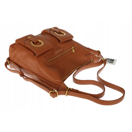 Torebka Damska Shopper Plecak Miejska 2w1 Worek na Ramię EC3165 Brązowa