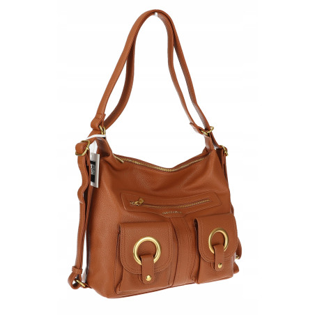 Torebka Damska Shopper Plecak Miejska 2w1 Worek na Ramię EC3165 Brązowa