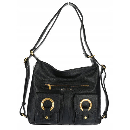 Torebka Damska Shopper Plecak Miejska 2w1 Worek na Ramię EC3165 Czarna