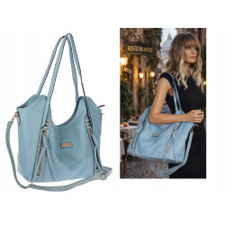 Torebka Damska Worek Shopper Torba na Ramię duża pajemna CH2163 Niebieska