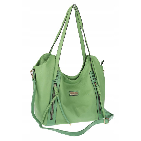 Torebka Damska Worek Shopper Torba na Ramię duża pajemna CH2163 Zielona