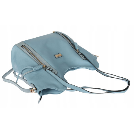 Torebka Damska Worek Shopper Torba na Ramię duża pajemna CH2163 Niebieska