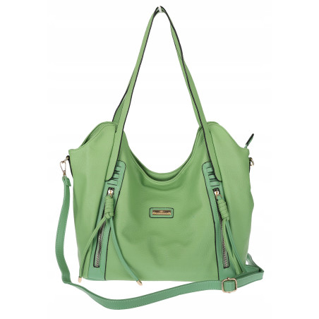 Torebka Damska Worek Shopper Torba na Ramię duża pajemna CH2163 Zielona