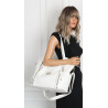 Torebka Damska Worek Shopper Modna Torba na Ramię duża pajemna CH2163 Biała