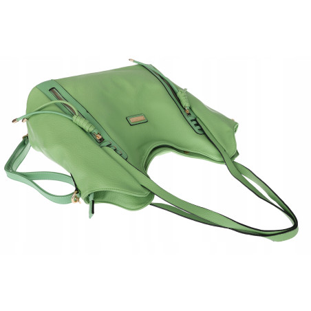 Torebka Damska Worek Shopper Torba na Ramię duża pajemna CH2163 Zielona