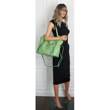 Torebka Damska Worek Shopper Torba na Ramię duża pajemna CH2163 Zielona