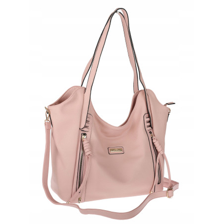 Torebka Damska Worek Shopper Torba na Ramię duża pajemna CH2163 Różowa