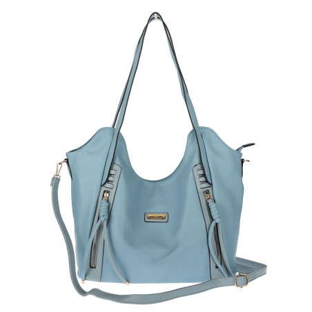 Torebka Damska Worek Shopper Torba na Ramię duża pajemna CH2163 Niebieska
