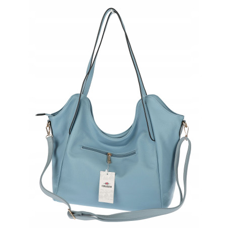Torebka Damska Worek Shopper Torba na Ramię duża pajemna CH2163 Niebieska