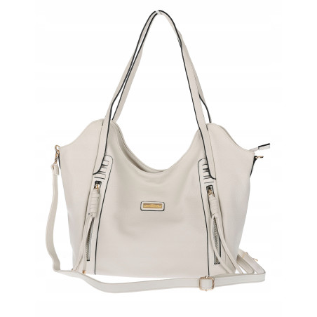 Torebka Damska Worek Shopper Torba na Ramię duża pajemna CH2163 Beżowa