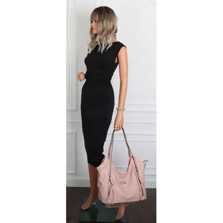 Torebka Damska Worek Shopper Torba na Ramię duża pajemna CH2163 Różowa