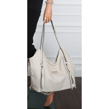 Torebka Damska Worek Shopper Torba na Ramię duża pajemna CH2163 Beżowa