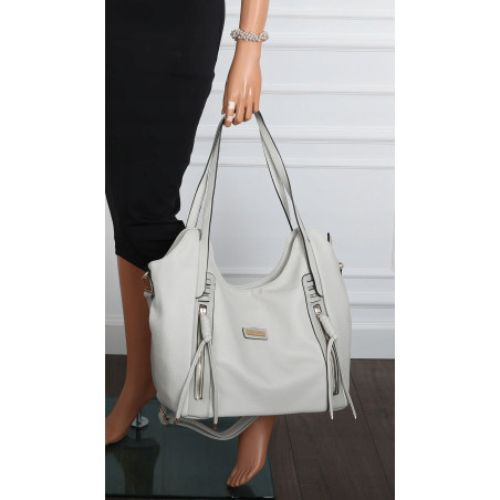 Torebka Damska Worek Shopper Torba na Ramię duża pajemna CH2163 Szara