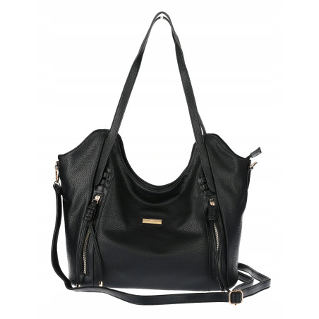 Torebka Damska Worek Shopper Torba na Ramię duża pajemna CH2163 Czarna
