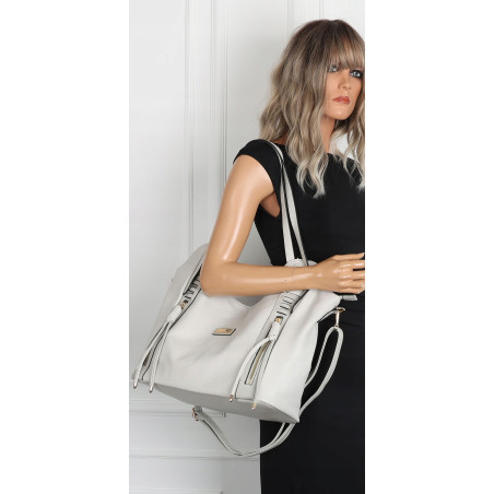 Torebka Damska Worek Shopper Torba na Ramię duża pajemna CH2163 Szara