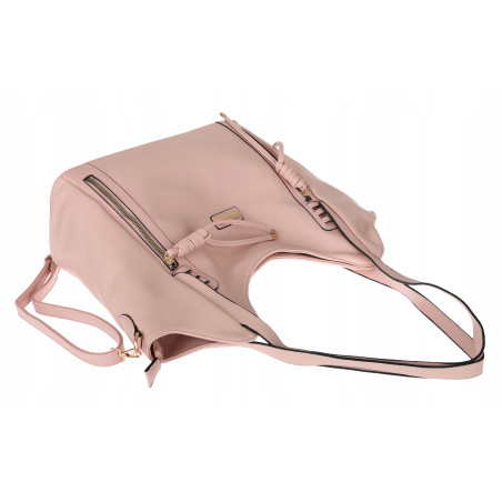 Torebka Damska Worek Shopper Torba na Ramię duża pajemna CH2163 Różowa
