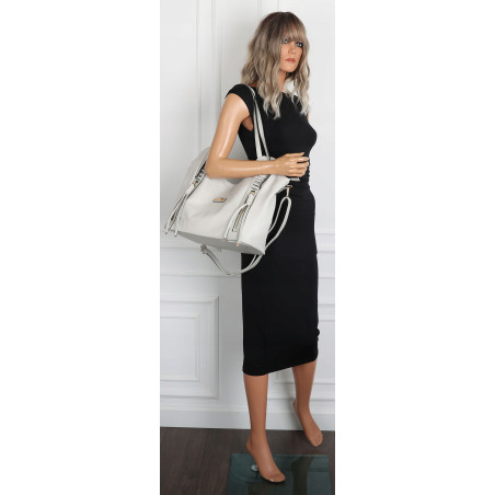 Torebka Damska Worek Shopper Torba na Ramię duża pajemna CH2163 Szara