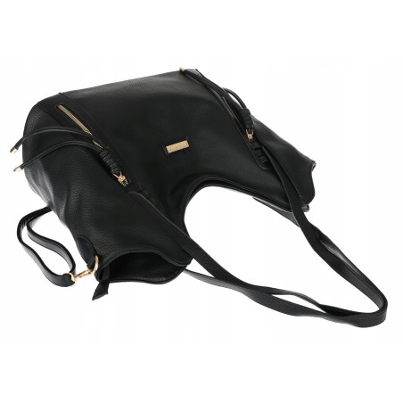 Torebka Damska Worek Shopper Torba na Ramię duża pajemna CH2163 Czarna