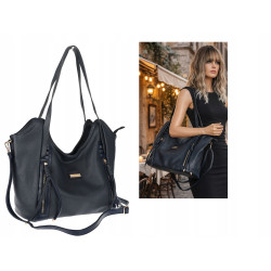 Torebka Damska Worek Shopper Torba na Ramię duża pajemna CH2163 Granatowa
