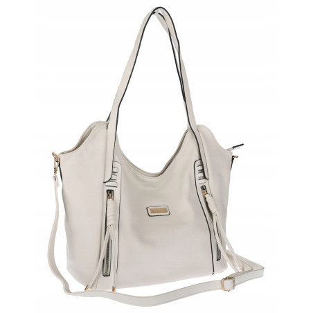 Torebka Damska Worek Shopper Torba na Ramię duża pajemna CH2163 Beżowa