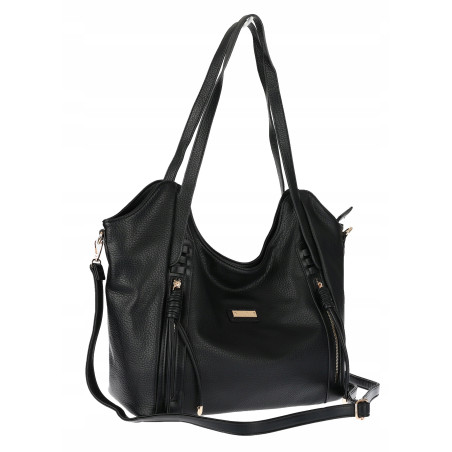 Torebka Damska Worek Shopper Torba na Ramię duża pajemna CH2163 Czarna