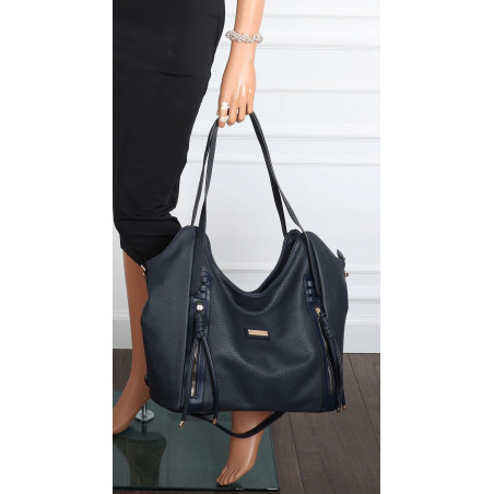 Torebka Damska Worek Shopper Torba na Ramię duża pajemna CH2163 Granatowa