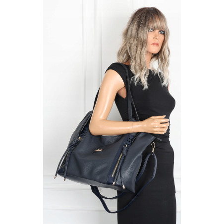 Torebka Damska Worek Shopper Torba na Ramię duża pajemna CH2163 Granatowa
