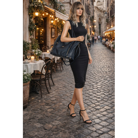 Torebka Damska Worek Shopper Torba na Ramię duża pajemna CH2163 Granatowa