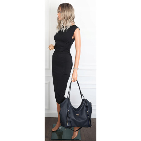 Torebka Damska Worek Shopper Torba na Ramię duża pajemna CH2163 Granatowa