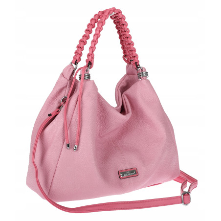 Torebka damska worek listonoszka A4 pojemna torba na ramię CH819 Różowa