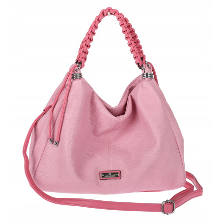 Torebka damska worek listonoszka A4 pojemna torba na ramię CH819 Różowa