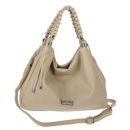 Torebka damska worek listonoszka A4 pojemna torba na ramię CH819 Beżowa