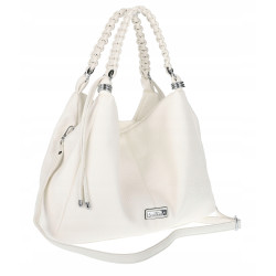 Torebka damska worek listonoszka A4 pojemna torba na ramię CH819 Biała