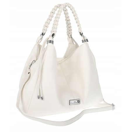 Torebka damska worek listonoszka A4 pojemna torba na ramię CH819 Biała