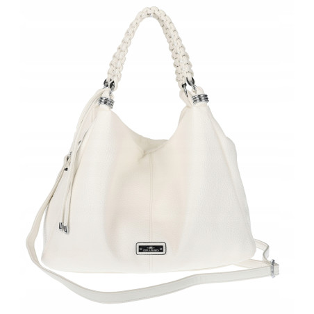 Torebka damska worek listonoszka A4 pojemna torba na ramię CH819 Biała