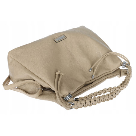 Torebka damska worek listonoszka A4 pojemna torba na ramię CH819 Beżowa