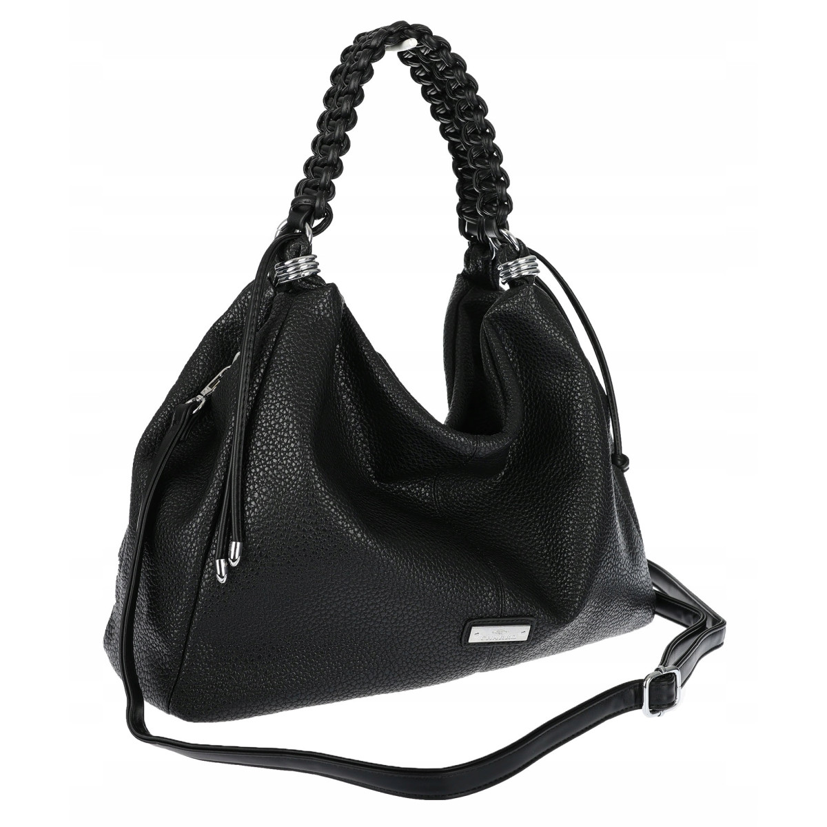 Torebka damska worek listonoszka A4 pojemna torba na ramię CH819 Czarna