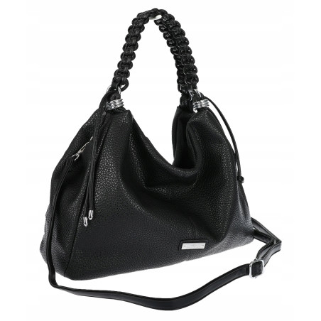 Torebka damska worek listonoszka A4 pojemna torba na ramię CH819 Czarna