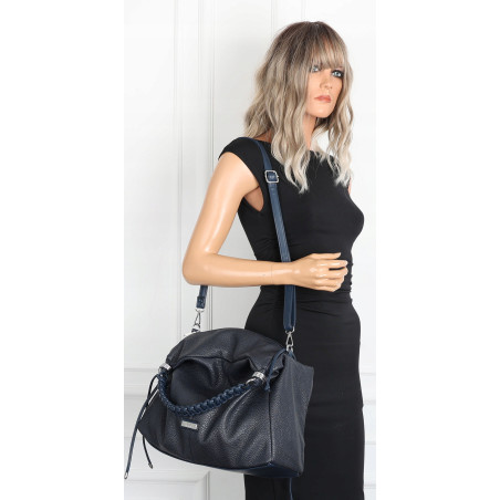 Torebka damska worek listonoszka A4 pojemna torba na ramię CH819 Granatowa