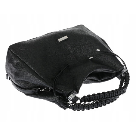 Torebka damska worek listonoszka A4 pojemna torba na ramię CH819 Czarna