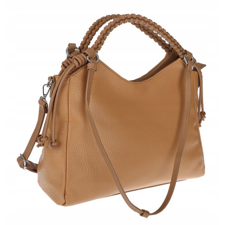 Torebka damska shopper pojemna listonoszka na ramię torba MC599 Brązowa