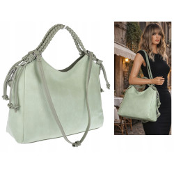 Torebka damska shopper pojemna listonoszka na ramię torba MC599 Zielona
