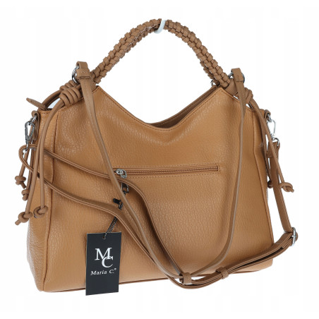 Torebka damska shopper pojemna listonoszka na ramię torba MC599 Brązowa