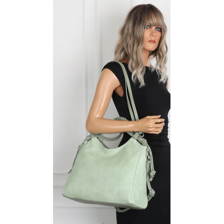 Torebka damska shopper pojemna listonoszka na ramię torba MC599 Zielona