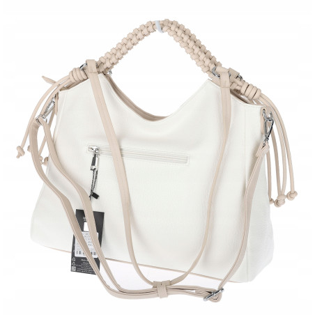 Torebka damska shopper pojemna listonoszka na ramię torba MC599 Biała
