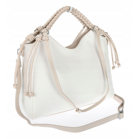 Torebka damska shopper pojemna listonoszka na ramię torba MC599 Biała