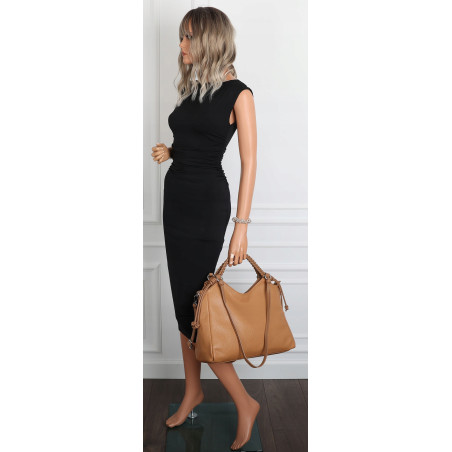 Torebka damska shopper pojemna listonoszka na ramię torba MC599 Brązowa