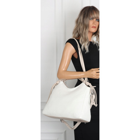 Torebka damska shopper pojemna listonoszka na ramię torba MC599 Biała