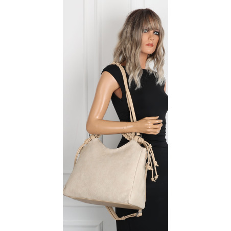 Torebka damska shopper pojemna listonoszka na ramię torba MC599 Beżowa